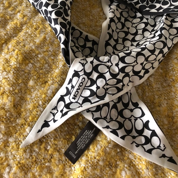 Black & White Coach Silk Scarf - Picture 4 of 4